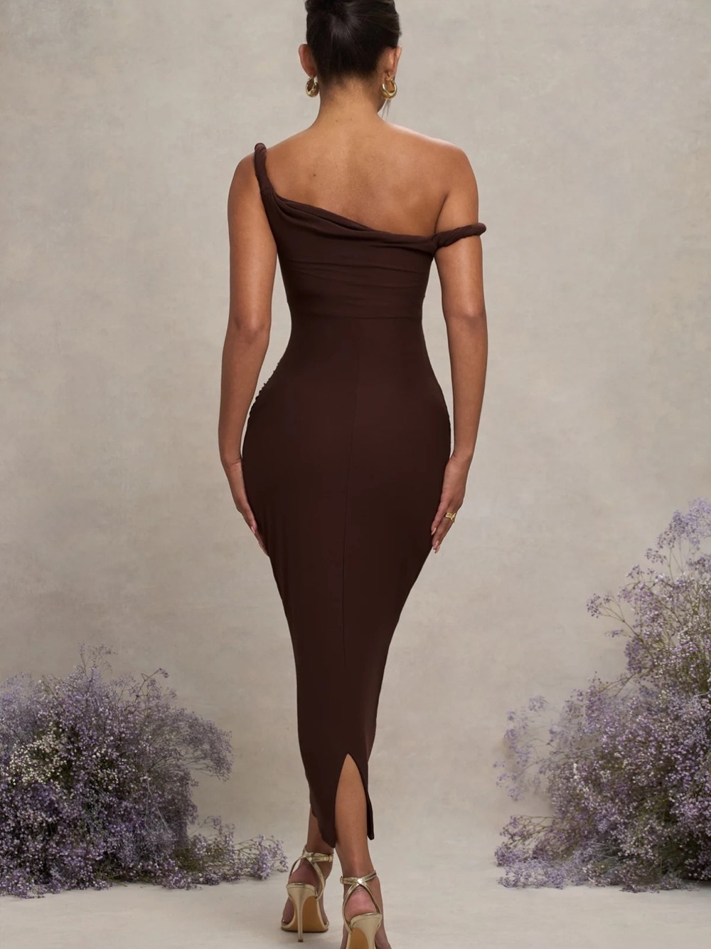 one shoulder lady club dress L London One-Shoulder Bodycon category_Dress